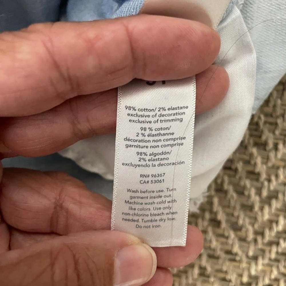 OshKosh B'gosh Denim Overall Jumper Dress Kids 3T Light Blue Heart Raw Hem - Picture 4 of 7